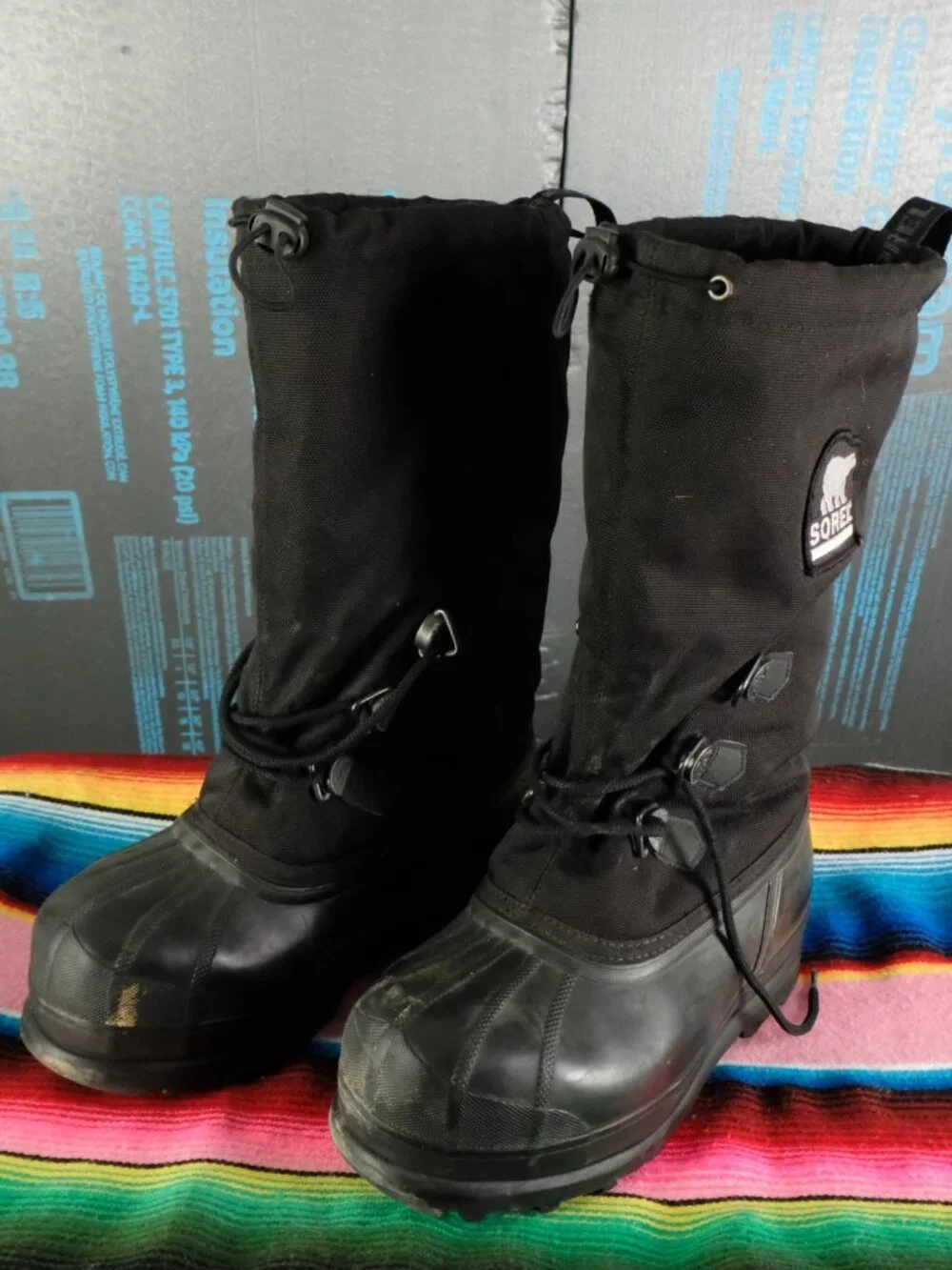 Sorel Winter Boots Womens 10 Black Glacier Insulated Retro - Picture 3 of 10